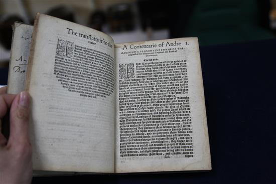 Cambini, Andrea - Two Very Notable Commentaries, rebound cloth bounds, quarto, facsimile p.21,